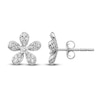 Thumbnail Image 2 of Diamond Flower Stud Earrings 1/4 ct tw Round 14K White Gold