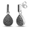 Thumbnail Image 1 of Black Diamond Teardrop Dangle Earrings 1/2 ct tw Round 14K White Gold