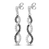 Thumbnail Image 0 of Black & White Diamond Dangle Earrings 1/4 ct tw Round 14K White Gold