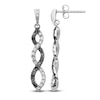 Thumbnail Image 1 of Black & White Diamond Dangle Earrings 1/4 ct tw Round 14K White Gold