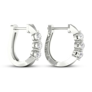 Diamond Hoop Earrings 1/4 ct tw Round 10K White Gold | Jared