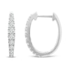 Thumbnail Image 1 of Diamond Hoop Earrings 1/2 ct tw Round 10K White Gold