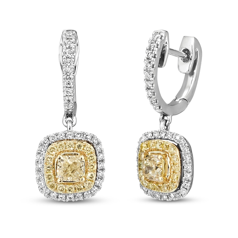 Le Vian Sunny Yellow Diamond Dangle Earrings 1-1/6 ct tw 14K White Gold