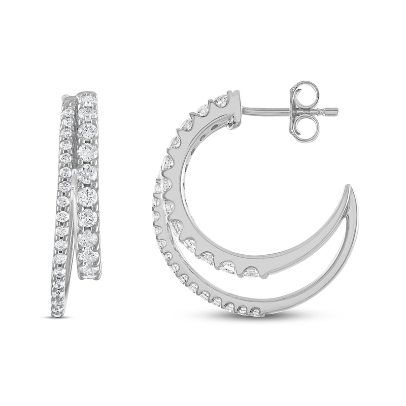 Main Image 2 of Diamond Earrings 1 ct tw Round 14K White Gold