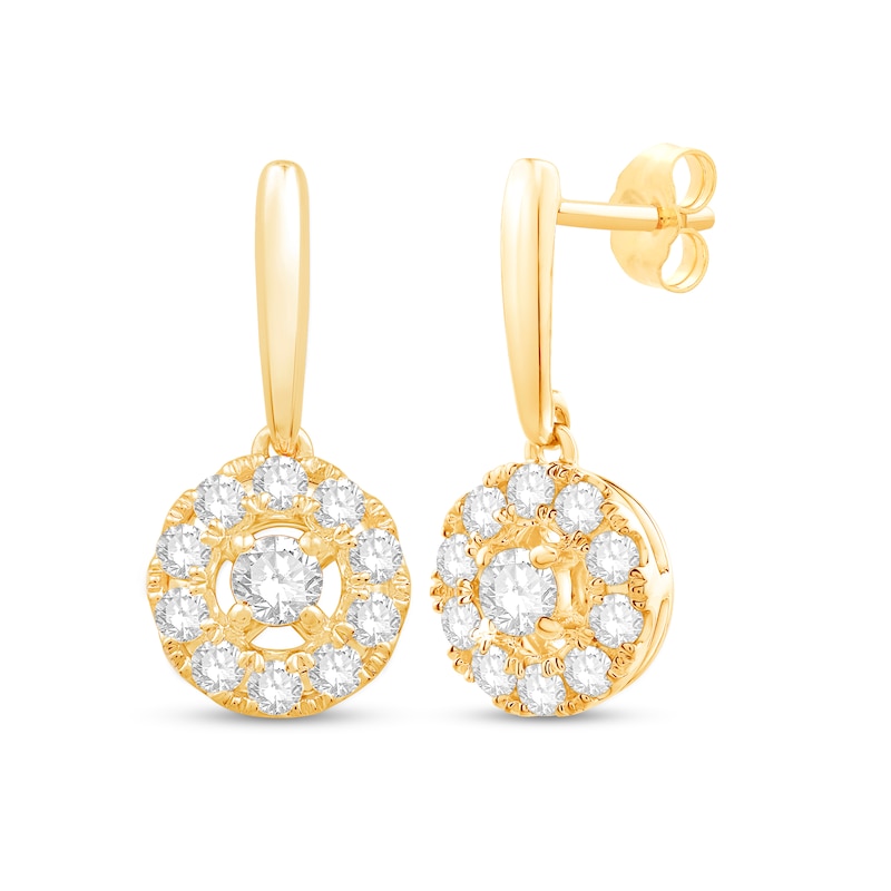 Main Image 1 of Diamond Earrings 3/4 ct tw Round 18K Yellow Gold