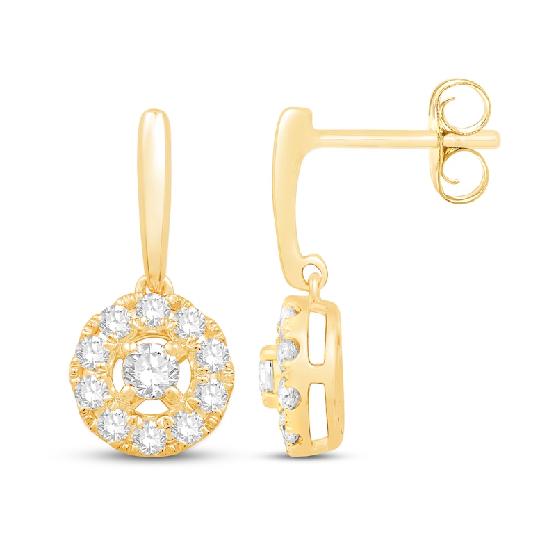 Main Image 2 of Diamond Earrings 3/4 ct tw Round 18K Yellow Gold