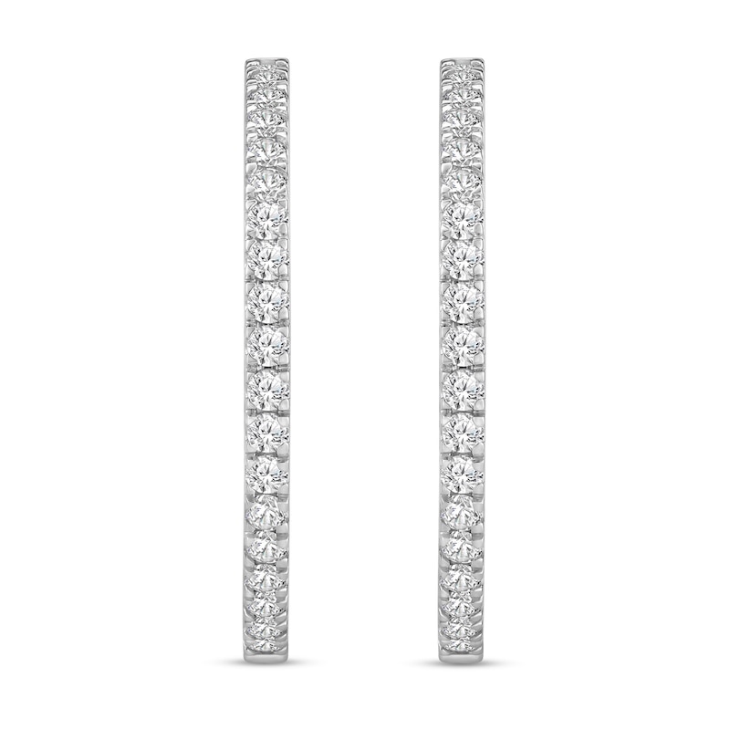 Main Image 2 of Diamond Hoop Earrings 5 ct tw Round 18K White Gold