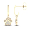 Thumbnail Image 3 of Diamond Paw Earrings 1/10 ct tw Round 10K Yellow Gold