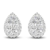 Thumbnail Image 1 of Diamond Stud Earrings 1/2 ct tw Round/Pear-shaped 14K White Gold