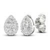 Thumbnail Image 3 of Diamond Stud Earrings 1/2 ct tw Round/Pear-shaped 14K White Gold