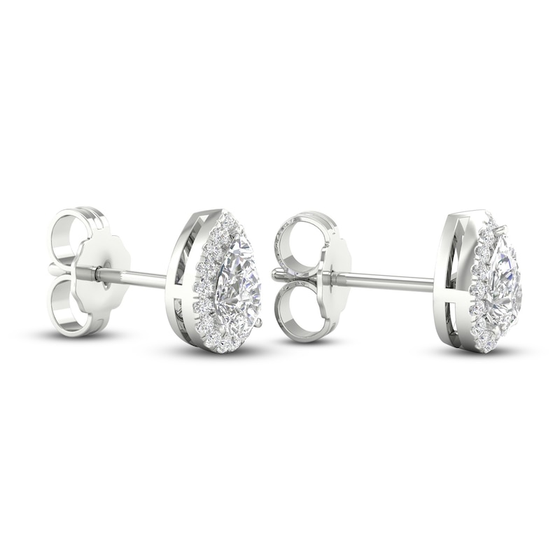 Main Image 4 of Diamond Stud Earrings 1/2 ct tw Round/Pear-shaped 14K White Gold