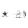 Thumbnail Image 0 of Lab-Created Alexandrite Star Stud Earrings 1/20 ct tw Diamonds 14K White Gold