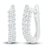 Thumbnail Image 1 of Diamond Hoop Earrings 1/8 ct tw Round 10K White Gold