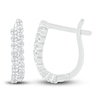 Thumbnail Image 2 of Diamond Hoop Earrings 1/8 ct tw Round 10K White Gold