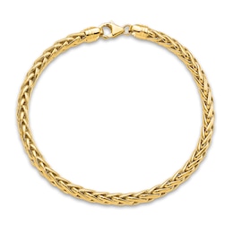 Men's Hollow Wheat Chain Bracelet 14K Yellow Gold 5.0mm 8.5&quot;