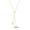 Thumbnail Image 1 of Double Circle Lariat Necklace 14K Yellow Gold 16&quot;