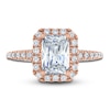 Thumbnail Image 3 of Vera Wang WISH Diamond Engagement Ring 2-3/4 ct tw Emerald/Round 18K Rose Gold