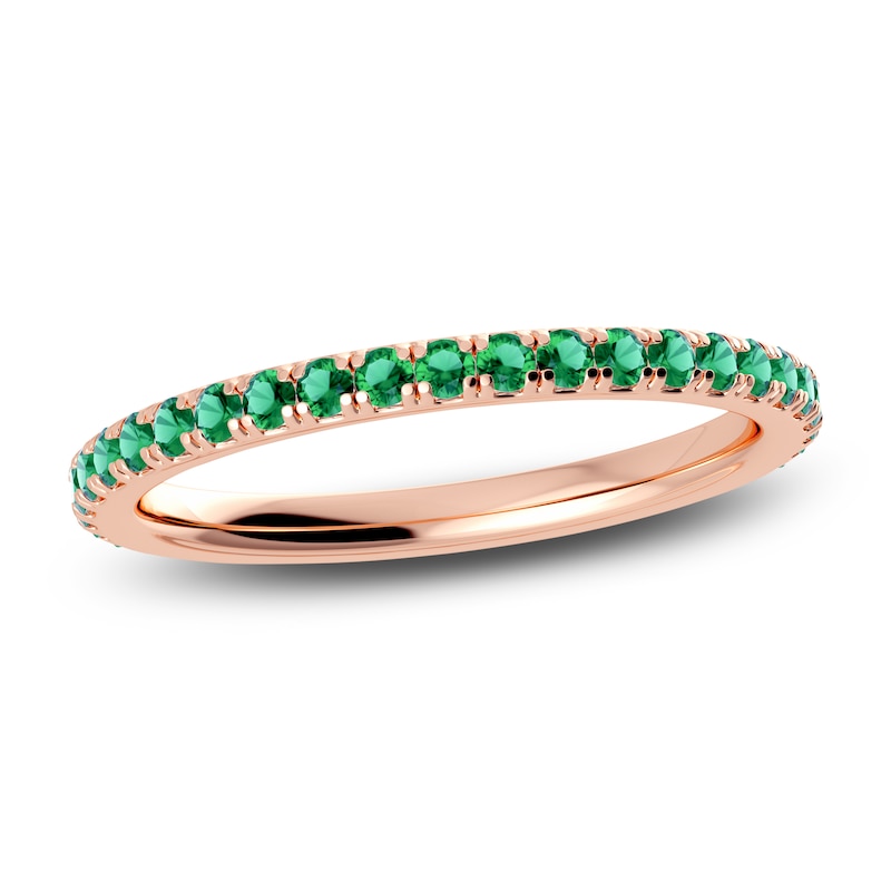 Juliette Maison Natural Emerald Eternity Ring 10K Rose Gold