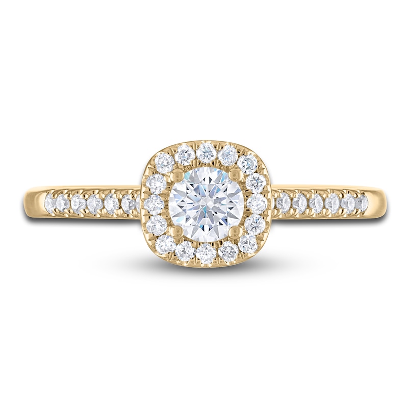 Main Image 3 of Diamond Engagement Ring 1/2 ct tw Round 14K Yellow Gold