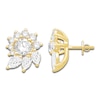 Thumbnail Image 1 of Diamond Floral Halo Earring Jackets 1 ct tw Pear/Round 14K Yellow Gold