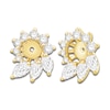 Thumbnail Image 3 of Diamond Floral Halo Earring Jackets 1 ct tw Pear/Round 14K Yellow Gold