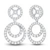 Thumbnail Image 2 of Diamond Double Halo Dangle Earring Jackets 3/4 ct tw Round 14K White Gold