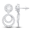 Thumbnail Image 3 of Diamond Double Halo Dangle Earring Jackets 3/4 ct tw Round 14K White Gold