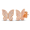 Thumbnail Image 0 of Le Vian Diamond Butterfly Earrings 1/2 ct tw Round 14K Strawberry Gold