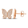 Thumbnail Image 1 of Le Vian Diamond Butterfly Earrings 1/2 ct tw Round 14K Strawberry Gold