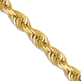 Men's Solid Quad Rope Chain Necklace 14K Yellow Gold 5mm 24&quot;