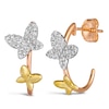 Thumbnail Image 0 of Le Vian Diamond Butterfly Earrings 1/3 ct tw Round 14K Tri-Tone Gold