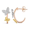 Thumbnail Image 1 of Le Vian Diamond Butterfly Earrings 1/3 ct tw Round 14K Tri-Tone Gold