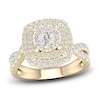 Thumbnail Image 1 of Diamond Double Halo Engagement Ring 1-1/3 ct tw Round 14K Yellow Gold