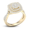 Thumbnail Image 2 of Diamond Double Halo Engagement Ring 1-1/3 ct tw Round 14K Yellow Gold