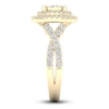 Thumbnail Image 3 of Diamond Double Halo Engagement Ring 1-1/3 ct tw Round 14K Yellow Gold