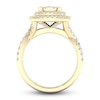 Thumbnail Image 4 of Diamond Double Halo Engagement Ring 1-1/3 ct tw Round 14K Yellow Gold