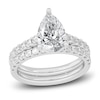 Thumbnail Image 1 of Lab-Created Diamond Bridal Set 3 ct tw Pear/Round 14K White Gold