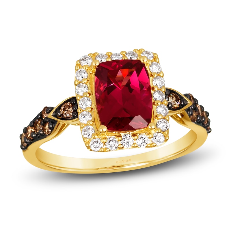 Le Vian Natural Rhodolite Garnet Ring 3/8 ct tw Diamonds 14K Honey Gold ...