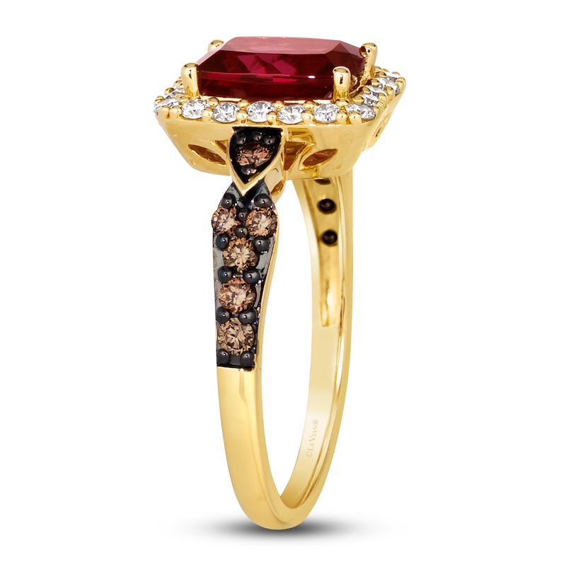 Main Image 3 of Le Vian Natural Rhodolite Garnet Ring 3/8 ct tw Diamonds 14K Honey Gold