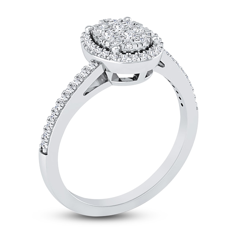 Main Image 2 of Diamond Engagement Ring 1/3 ct tw Round 14K White Gold