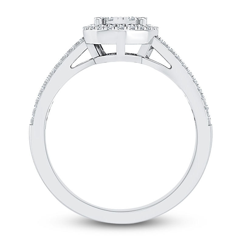 Main Image 4 of Diamond Engagement Ring 1/3 ct tw Round 14K White Gold