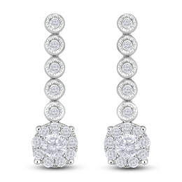 Diamond Dangle Earrings 1/2 ct tw Round 14K White Gold