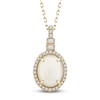 Thumbnail Image 0 of Natural Opal Pendant Necklace 1/6 ct tw Diamonds 14K Yellow Gold 18"