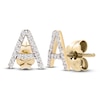 Thumbnail Image 2 of Diamond Letter A Earrings 1/10 ct tw Round 14K Yellow Gold