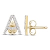 Thumbnail Image 3 of Diamond Letter A Earrings 1/10 ct tw Round 14K Yellow Gold