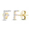 Thumbnail Image 2 of Diamond Letter F Earrings 1/10 ct tw Round 14K Yellow Gold