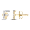 Thumbnail Image 3 of Diamond Letter F Earrings 1/10 ct tw Round 14K Yellow Gold