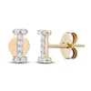 Thumbnail Image 2 of Diamond Letter I Earrings 1/10 ct tw Round 14K Yellow Gold