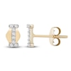 Thumbnail Image 3 of Diamond Letter I Earrings 1/10 ct tw Round 14K Yellow Gold