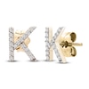 Thumbnail Image 1 of Diamond Letter K Earrings 1/10 ct tw Round 14K Yellow Gold